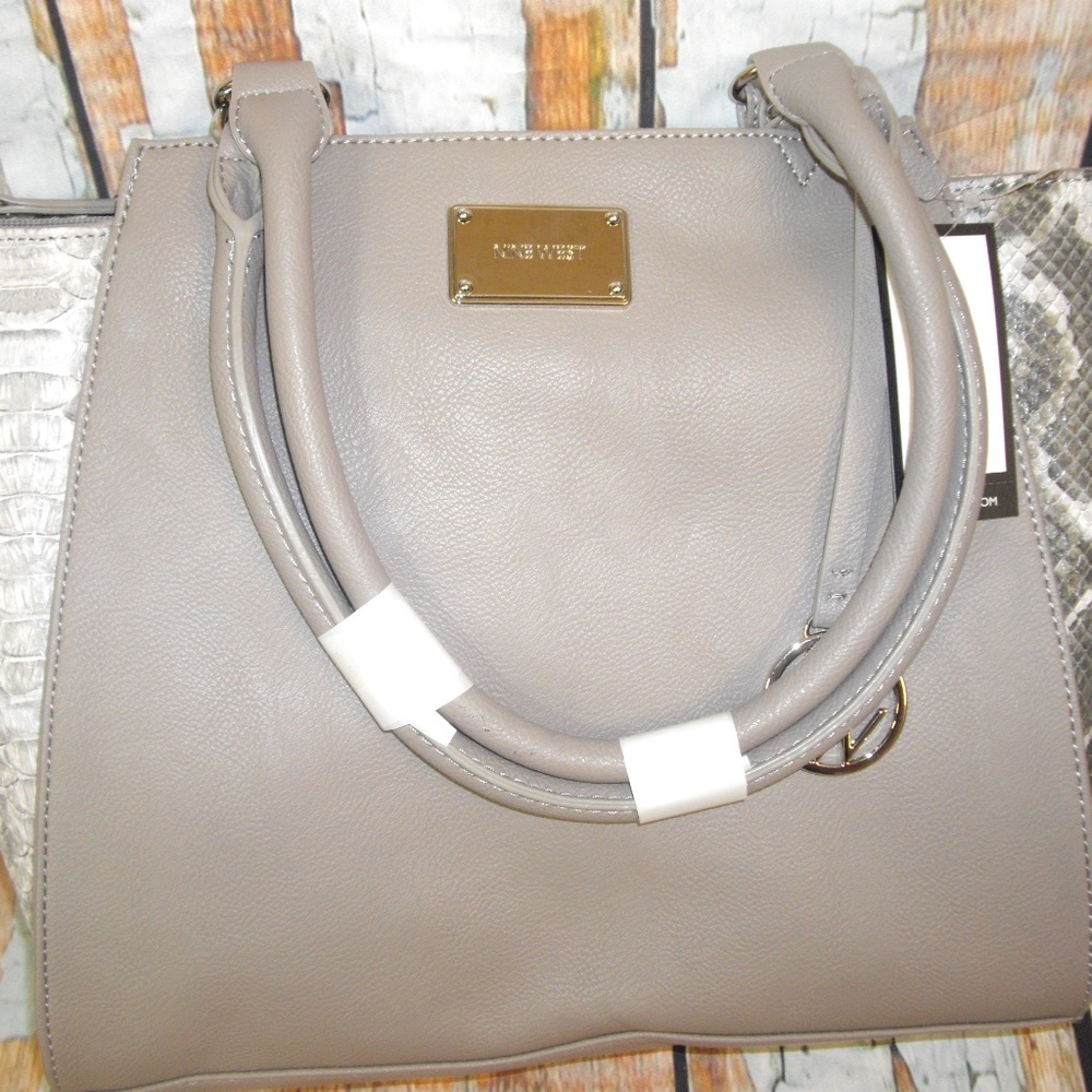Nine West Side Stripe Snakeskin Purse Bag NWT